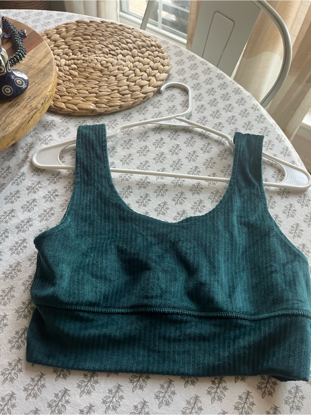 Altar'd State Deep Teal Ribbed Scoop Bralette
